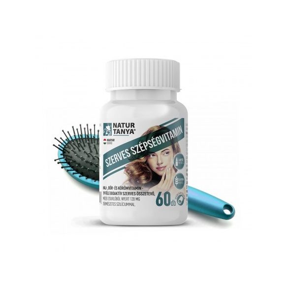 Natur Tanya® Szerves SZÉPSÉGVITAMIN 19 féle bioaktív összetevő hajhullás, hajritkulás ellen, a bőr szépségére és körmök egészségére, vegán kapszulatokban
