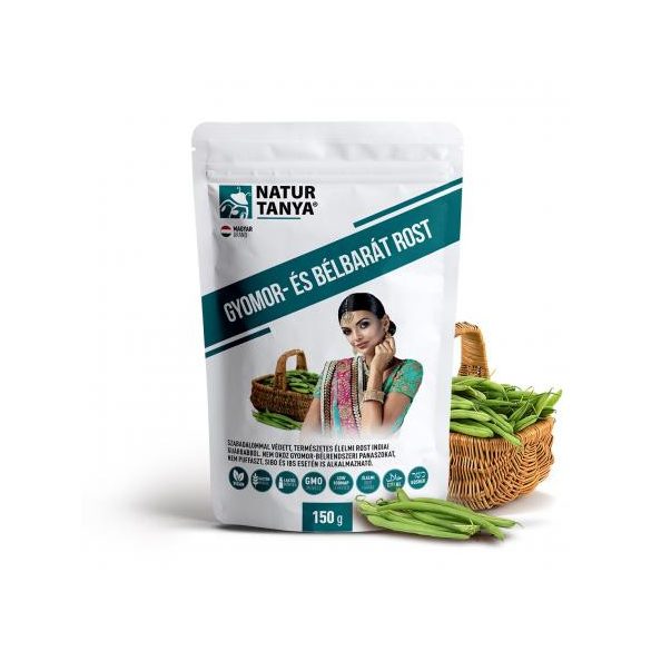 Natur Tanya® vegán gyomorbarát rost - Szabadalommal védett indiai guarbabból a Monash Egyetem LOW FODMAP tanúsítványával, IBS, SIBO esetén is.
