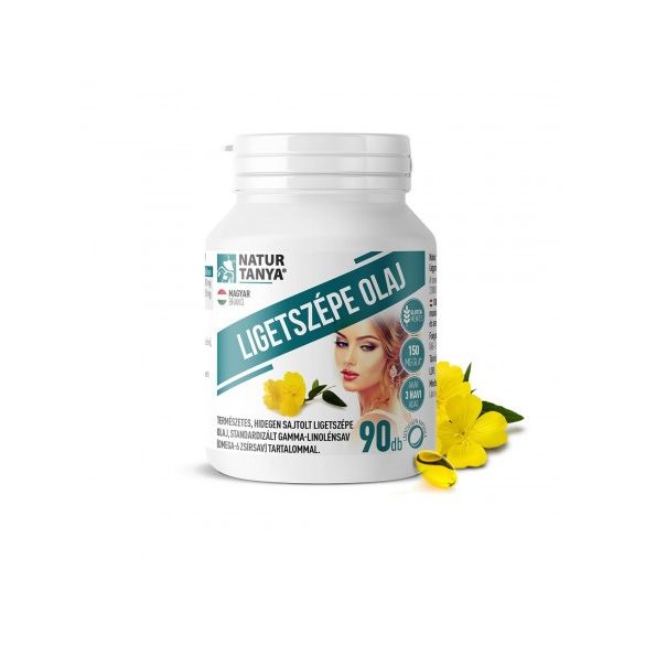 Natur Tanya® Standardizált ligetszépe olaj kapszula. Gamma-linolénsav tartalma különösen ajánlott hölgyeknek és fogyókúrázóknak 90 db