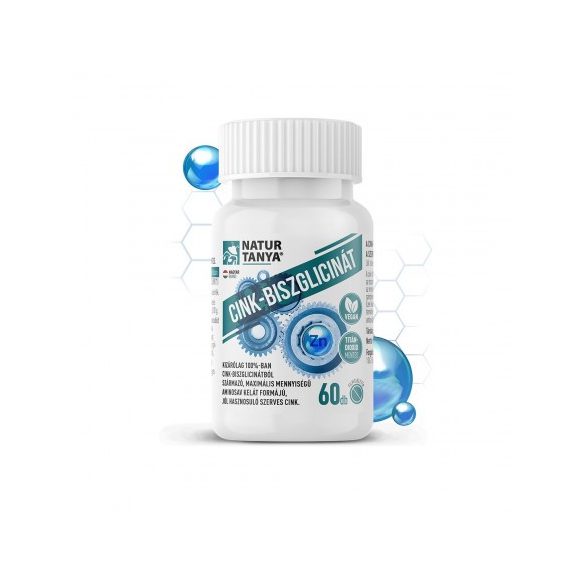 Natur Tanya® Cink-biszglicinát - Kizárólag 100%-ban cink-biszglicinátból származó, maximális mennyiségű aminosav kelát formájú, magas biohasznosulású szerves cink