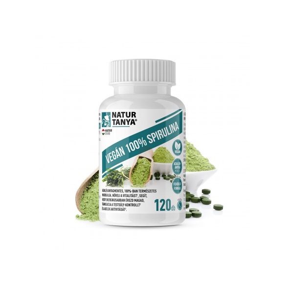 Natur Tanya® Vegán 100% Spirulina - adalékanyagmentes mikroalga, vitalitás, testsúly-kontroll, emésztés.