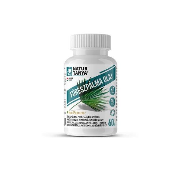Natur Tanya® FŰRÉSZPÁLMA OLAJ (Szabalpálma, Saw palmetto) - Világszabadalommal védett BioPerine® fekete borssal, természetes vegyes tokoferolokkal és MCT olajjal