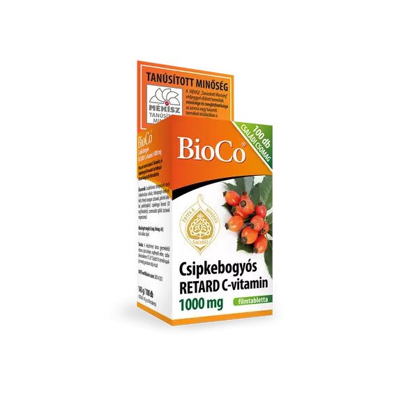 BioCo Csipkebogyós Retard C-vitamin 1000mg Családi csomag filmtabletta 100 db