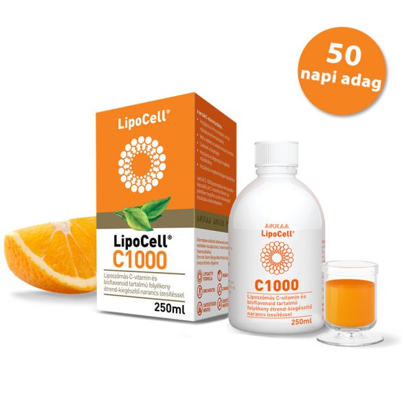 LipoCell C1000 liposzómás C-vitamin narancs ízben (250 ml, 50 adag)