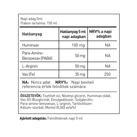 Vasmenta liposzómás étrend-kiegészítő (150 ml)