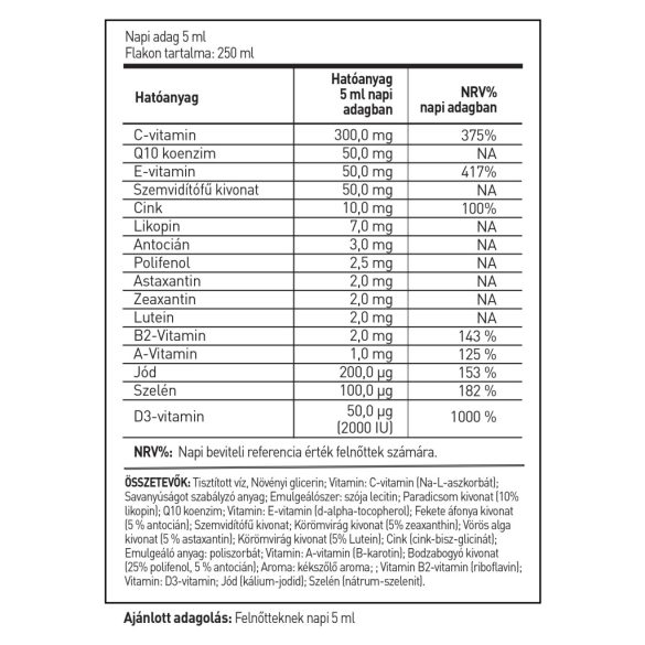 LipoCell Vision liposzómás étrend-kiegészítő (250 ml)