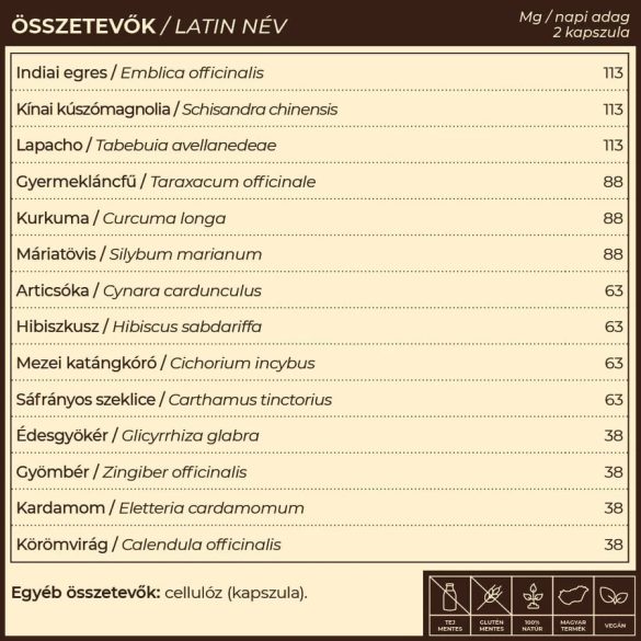 LivR májtisztító- és regeneráló gyógynövény-komplex