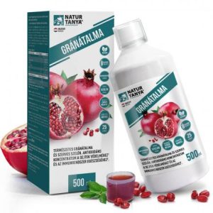 Natur Tanya® Gránátalma étrend-kiegészítő folyadék koncentrátum, szerves szelénnel, hozzáadott cukor nélkül, 500 ml