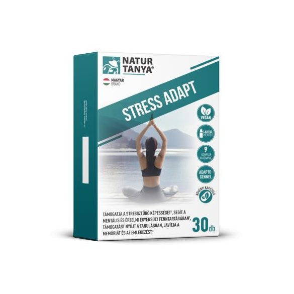 Natur Tanya® STRESS ADAPT - Adaptogén gyógynövényekkel a stressztűrő képesség támogatásához, Ashwagandha-val a mentális és érzelmi egyensúly fenntartásához, támogatás a tanuláshoz, a memória és az emlékezés javításához