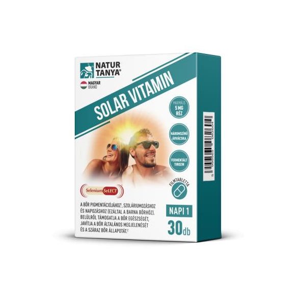 Natur Tanya® SOLAR VITAMIN – Napozóvitamin a bőr egészségéhez, napérzékenység esetén, és napozás vagy szolárium mellett a barna bőrért
