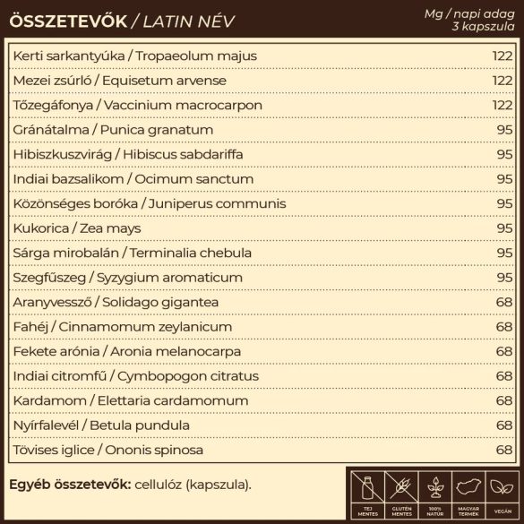 UriDag hólyaghurut és húgyúti fertőzések elleni gyógynövény-komplex