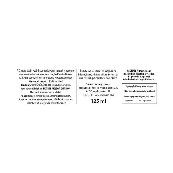 Vancouver Island Ormus Étrend-kiegészítő Koncentrátum / 125 ml